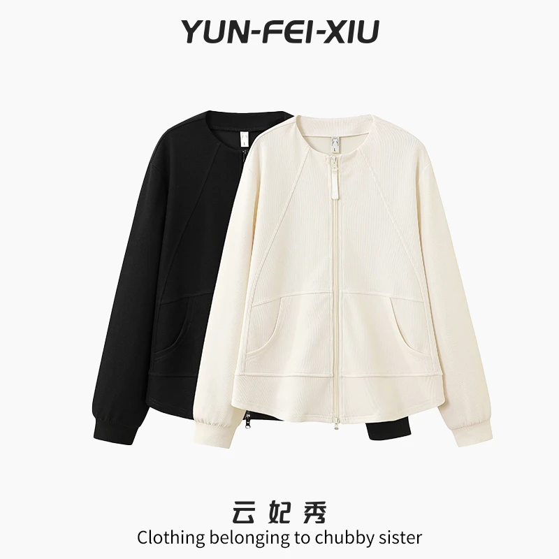 云妃秀大码女装卫衣时尚休闲胖妹妹显瘦宽松遮肉气质上衣秋28158