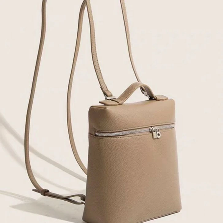 【亚楠本楠】简约百搭拉链设计精致牛皮手提包6744