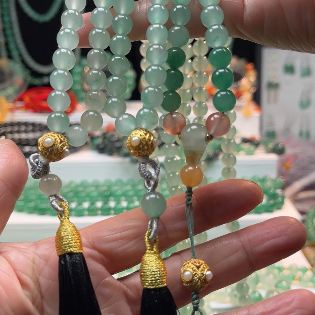 石英质玉合金项链108颗卡8 非洲翠多样性发货拍一发一