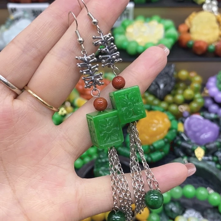 翡翠未镶嵌耳饰耳坠4