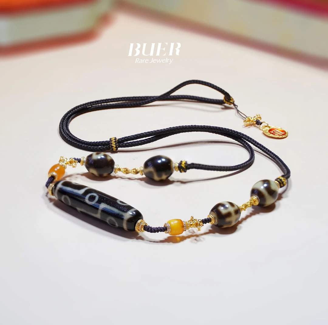 【不二】九眼珠珠DIY黑金项链