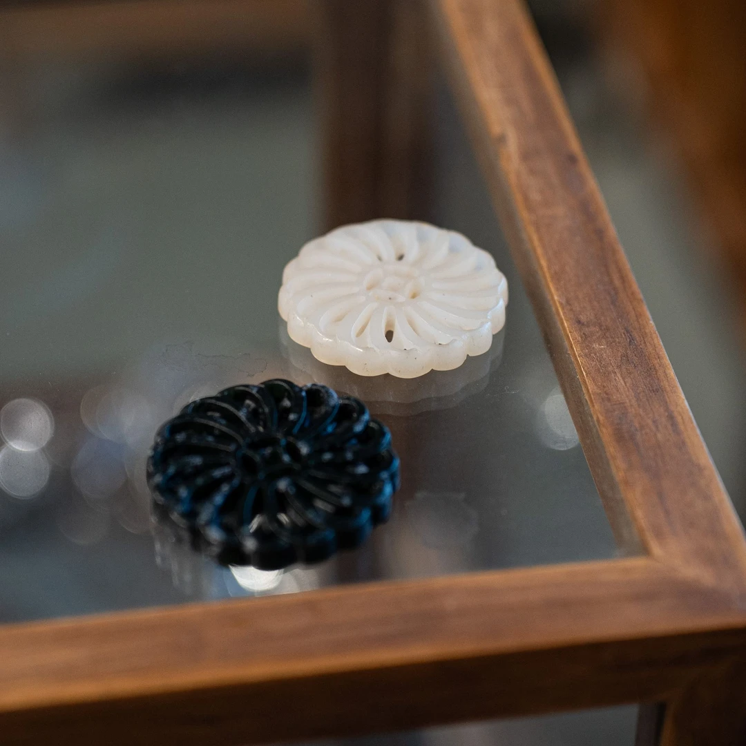 仟户烧古朴石盖置简约高品小号手工新中式复古干湿两用茶道