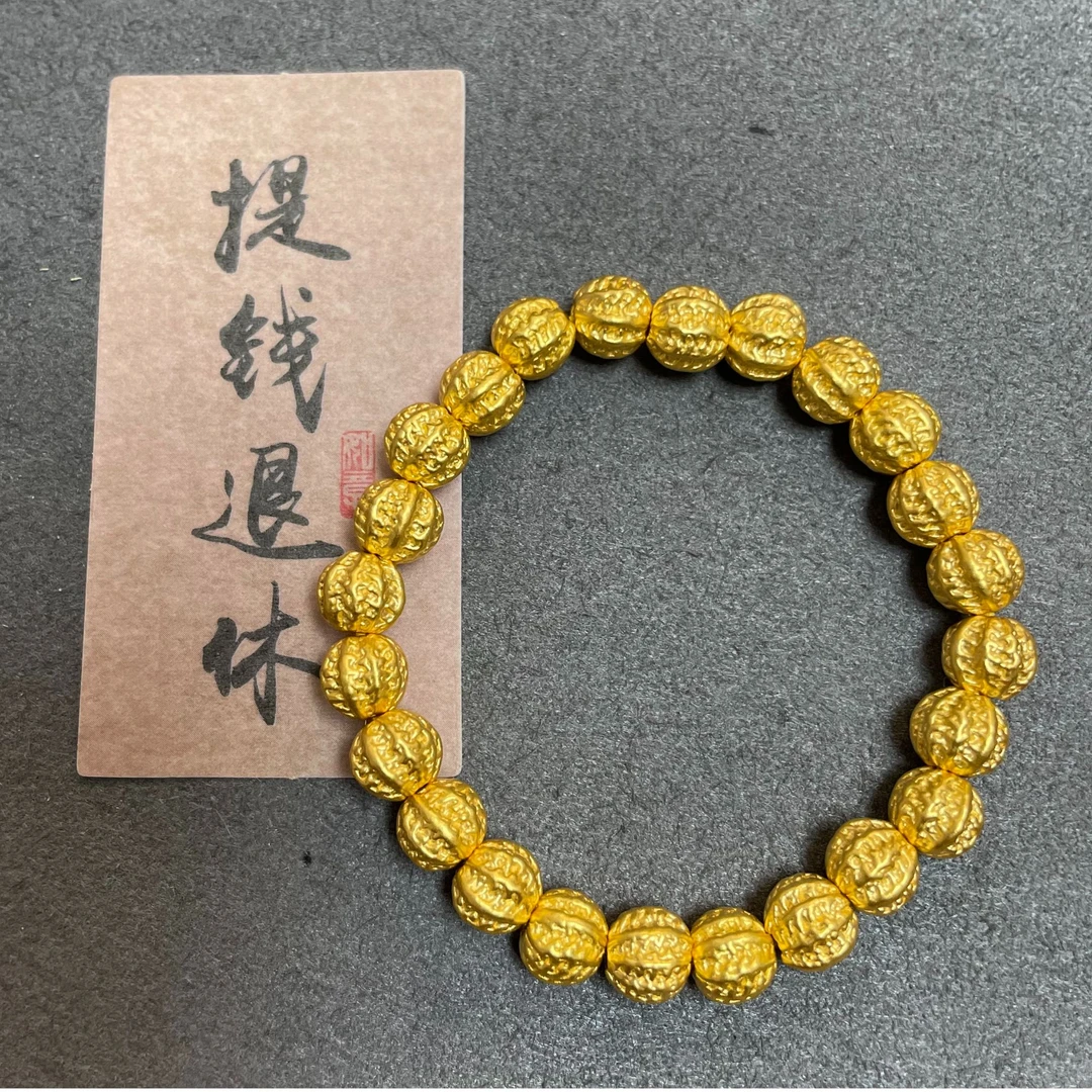 足金999黄金核桃珠转运珠手串7.35克