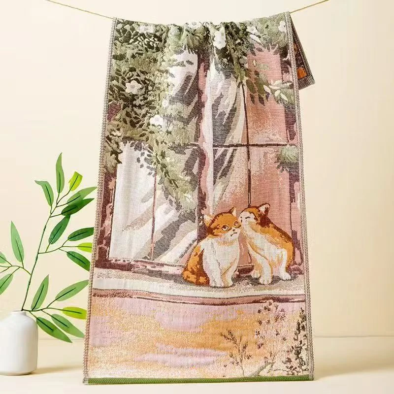 A类纯棉纱布浴巾加大柔软吸水家用成人通用