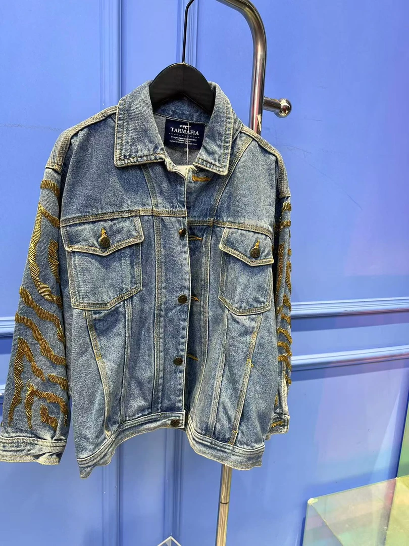 G00020 春秋春款时尚休闲百搭女士重工秋季蓝色潮流韩版外套