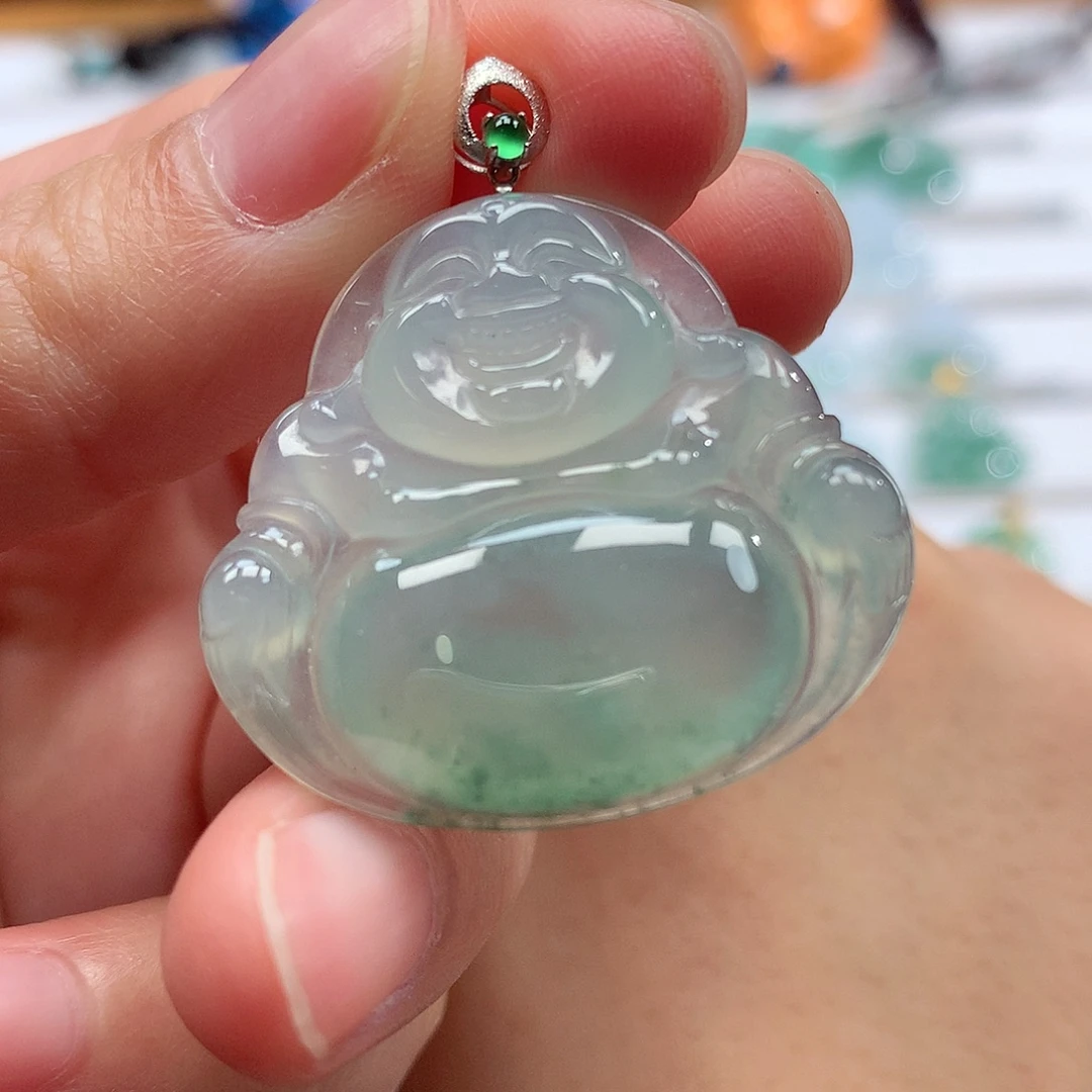 翡翠18K金镶嵌吊坠(赠链)