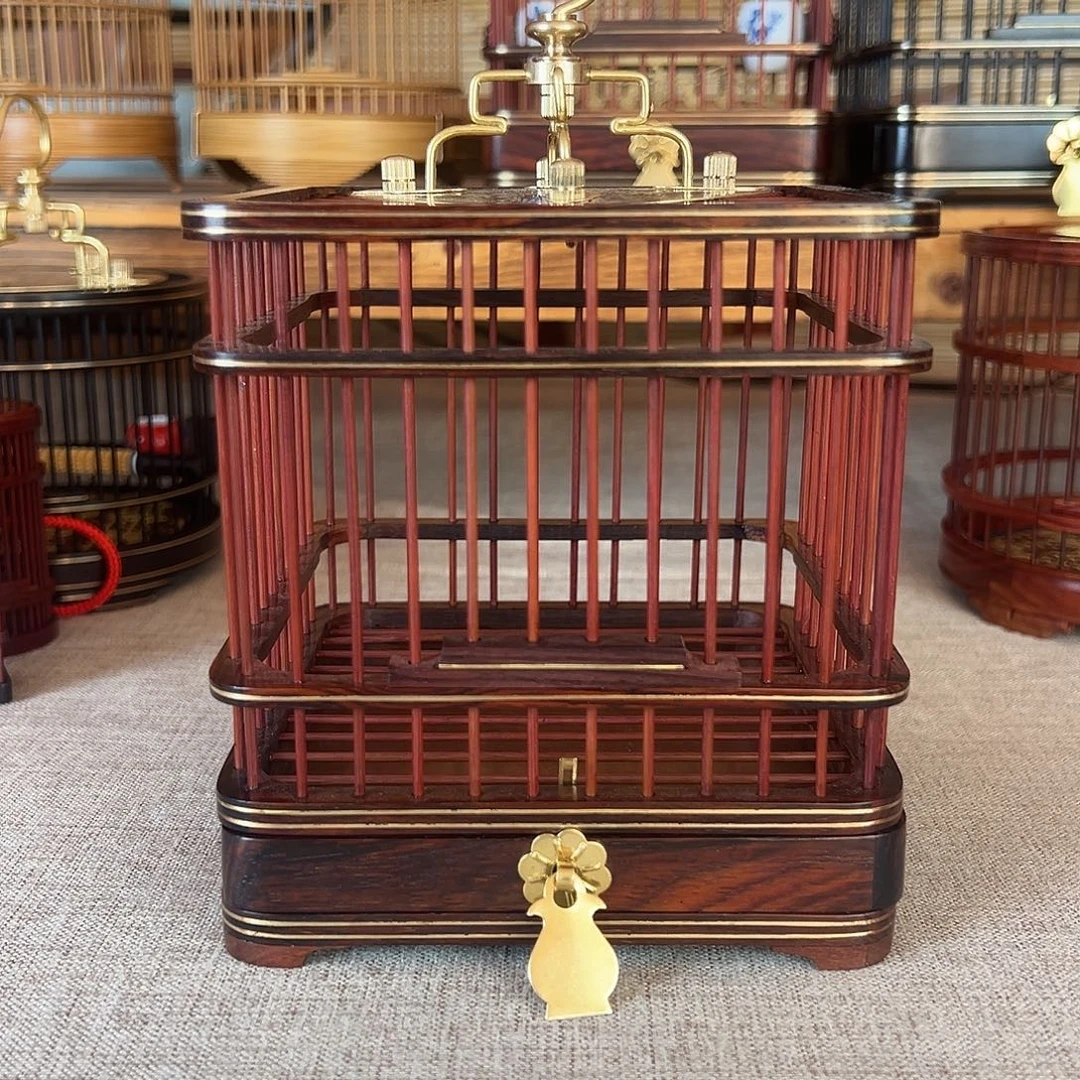 自***者微凹黄檀，素抽屉笼子两个