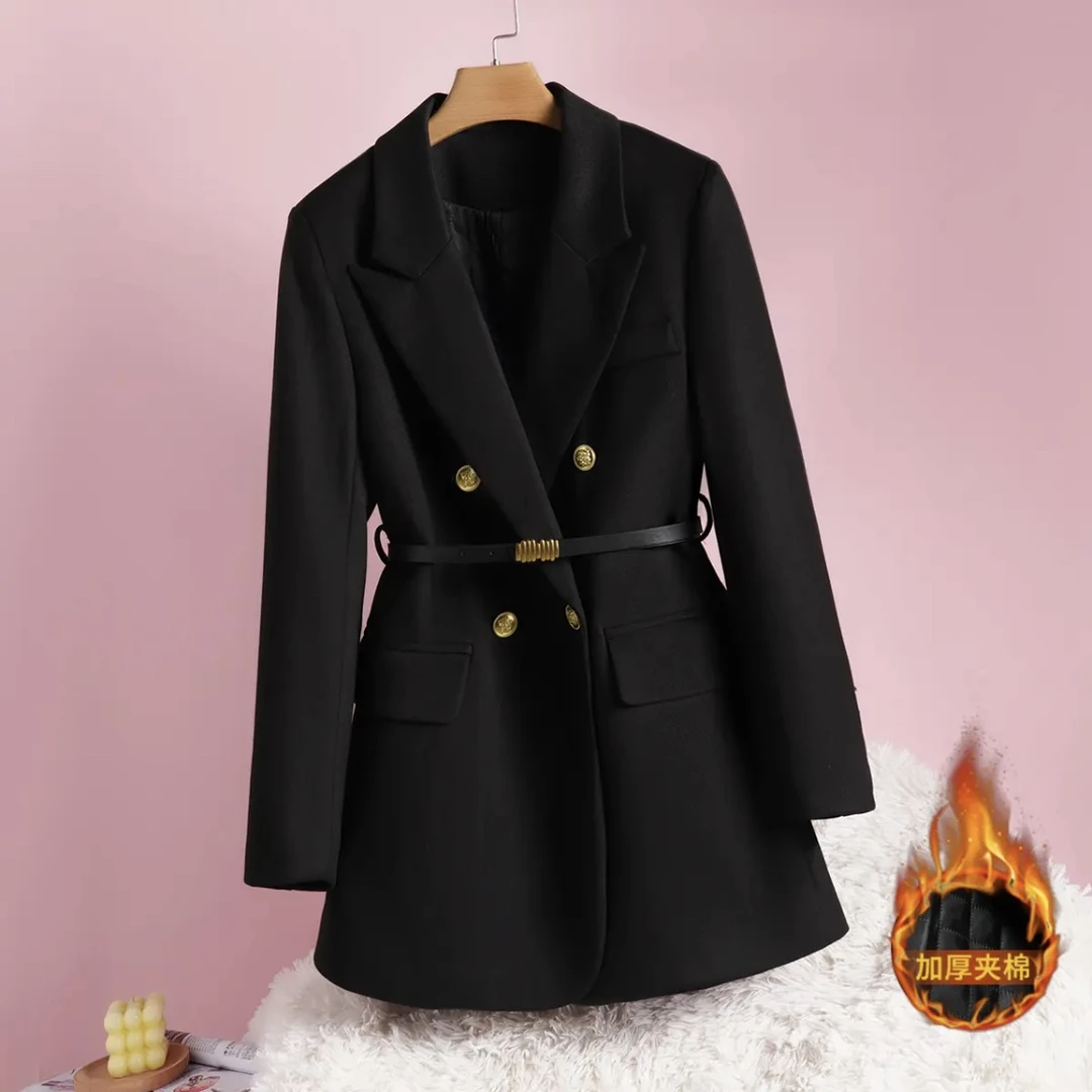 【送腰带】2025新款毛呢大衣新年战袍厚款冬季外套保暖显瘦