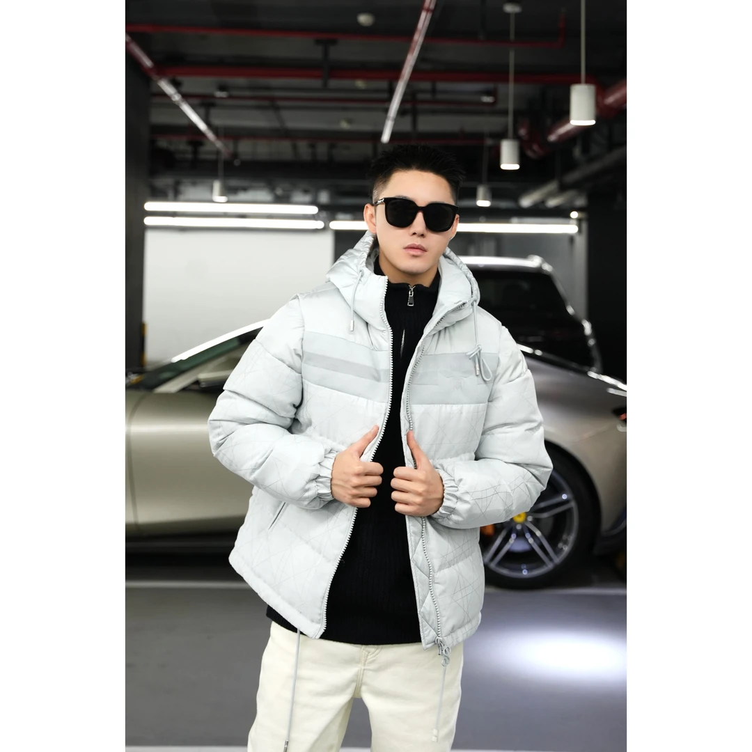 SAM【雪国列车】冬季高端贵气90白鸭绒连帽黑锋刺绣可拆卸袖羽绒服