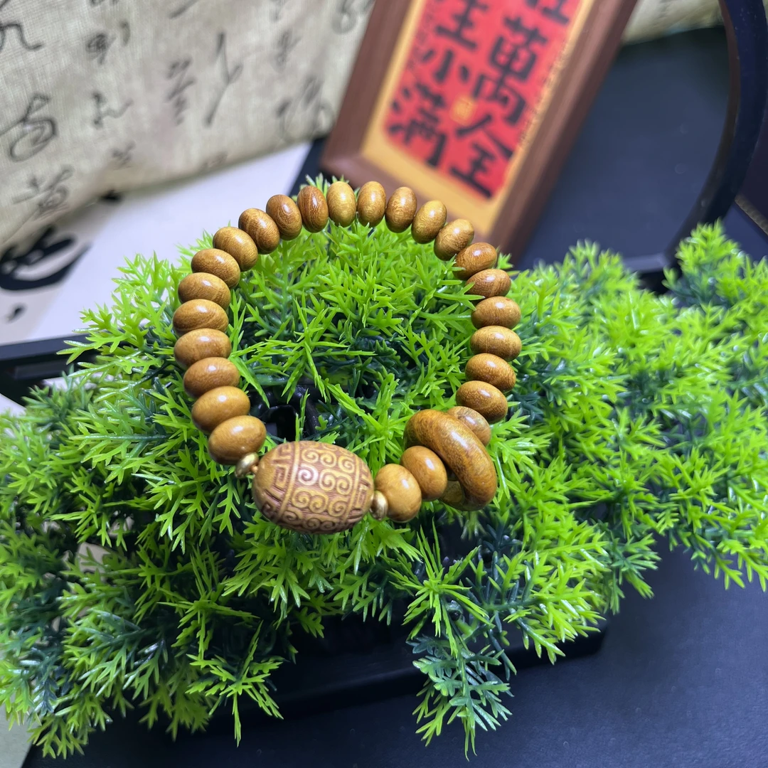 11A檀木算盘珠手串（无礼盒）