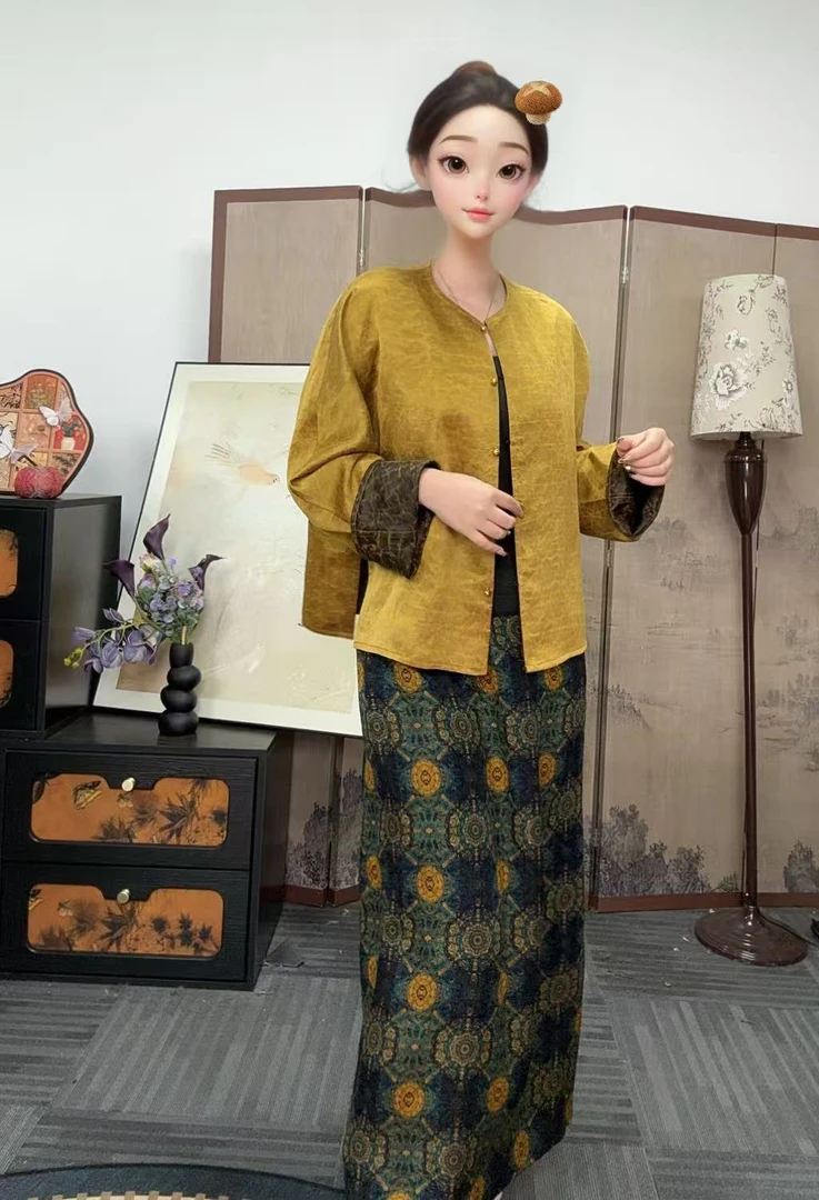 100%桑蚕丝！八达晕半裙