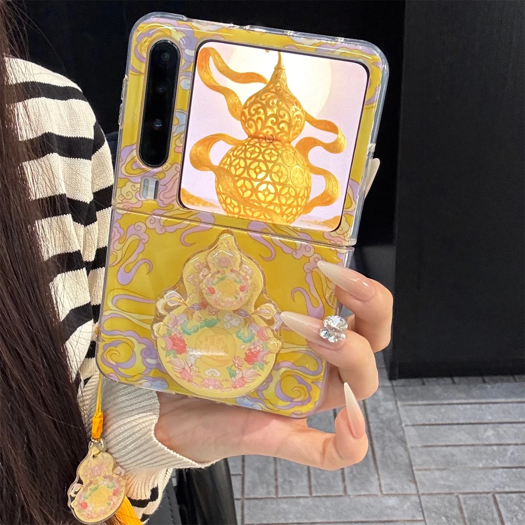 适用华为purax折叠屏手机壳国风旋转PuraX典藏版葫芦支架流苏挂件