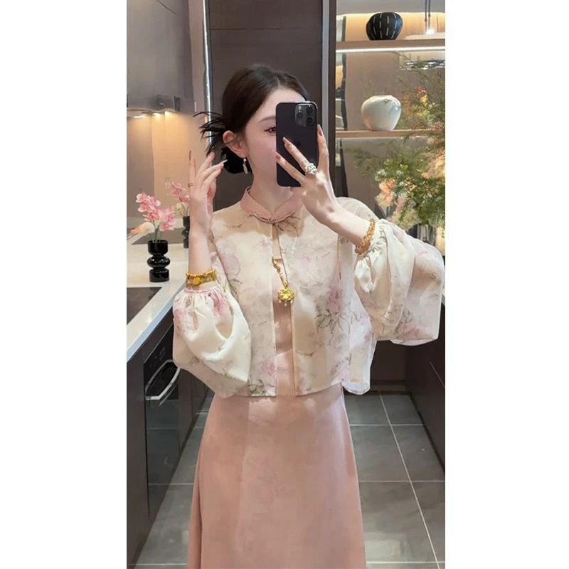 【店铺热销】新中式气质国风吊带连衣裙防晒披肩上衣女装2025夏季新