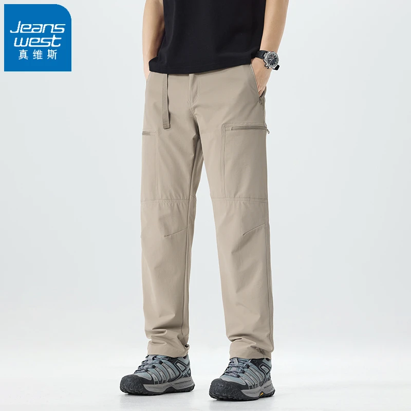 真维斯夏季新款水洗速干户外复古山系弹力工装男潮牌束脚宽松休闲