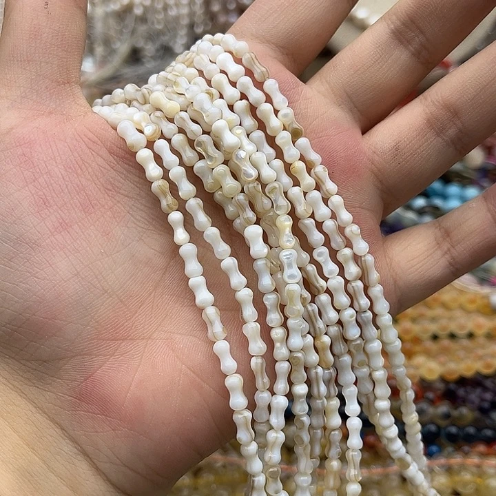 玛瑙/玉髓未镶嵌珠宝半成品2条4/7mm左右贝壳骨头