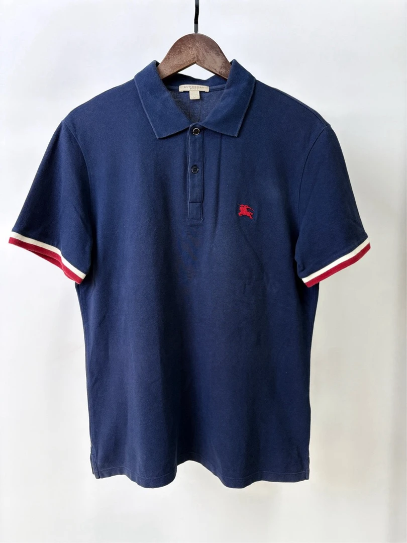 95新 BURBERRY/博柏利 战马刺绣拼色polo衫/M码/255143