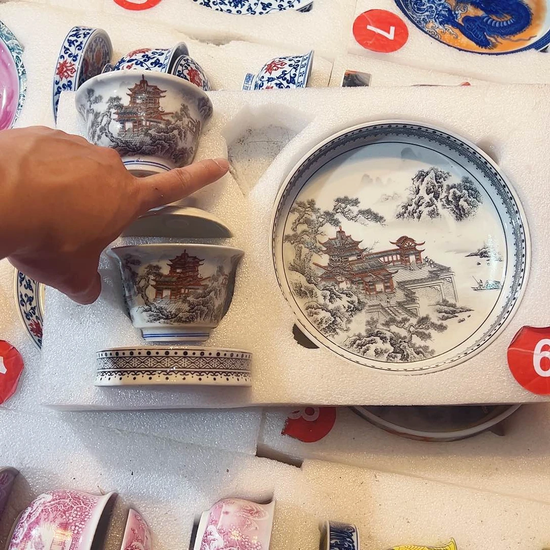 福袋尝鲜价墨彩山水楼台五件套