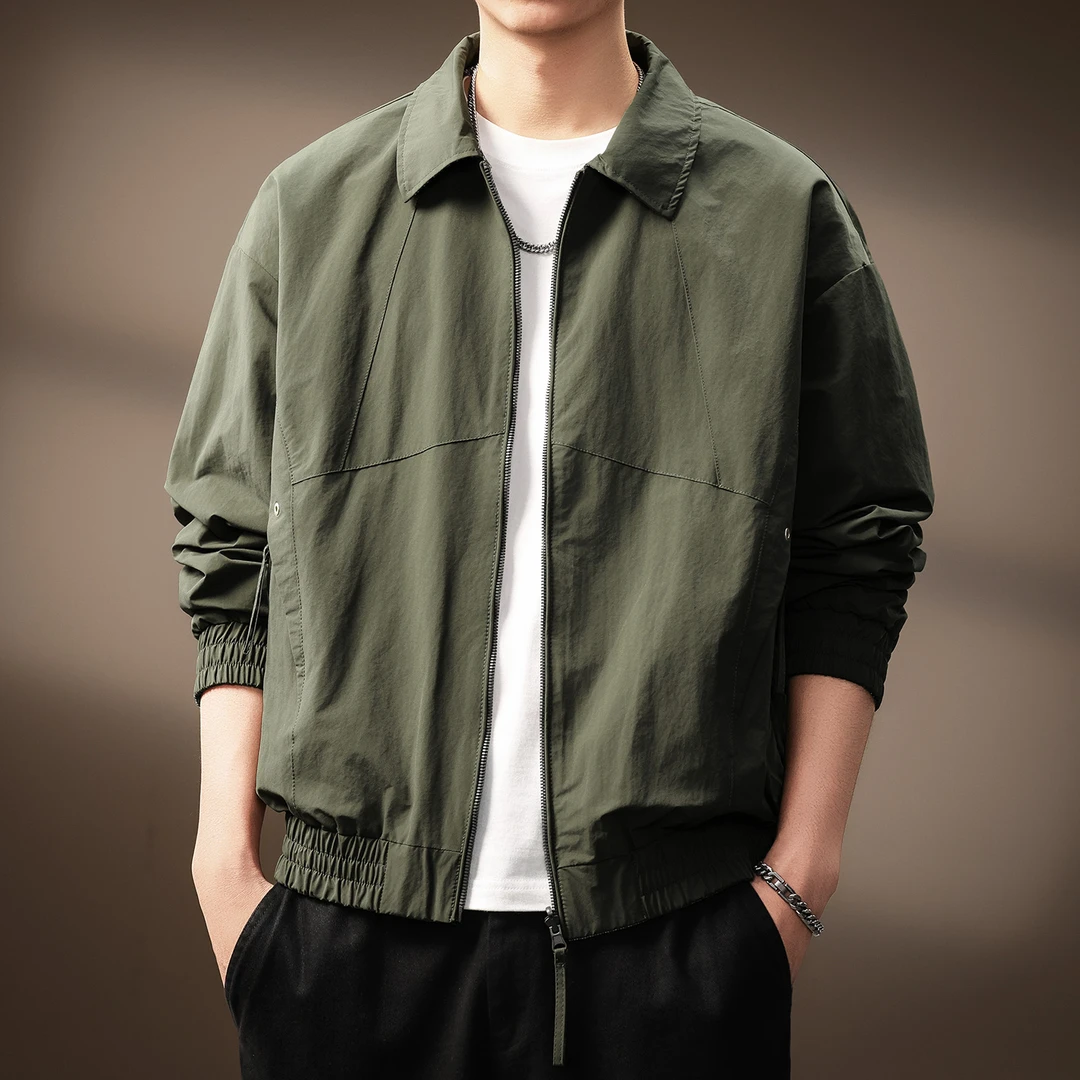 高端美式户外工装通勤夹克男2025秋季新款宽松复古轻薄上衣外套男