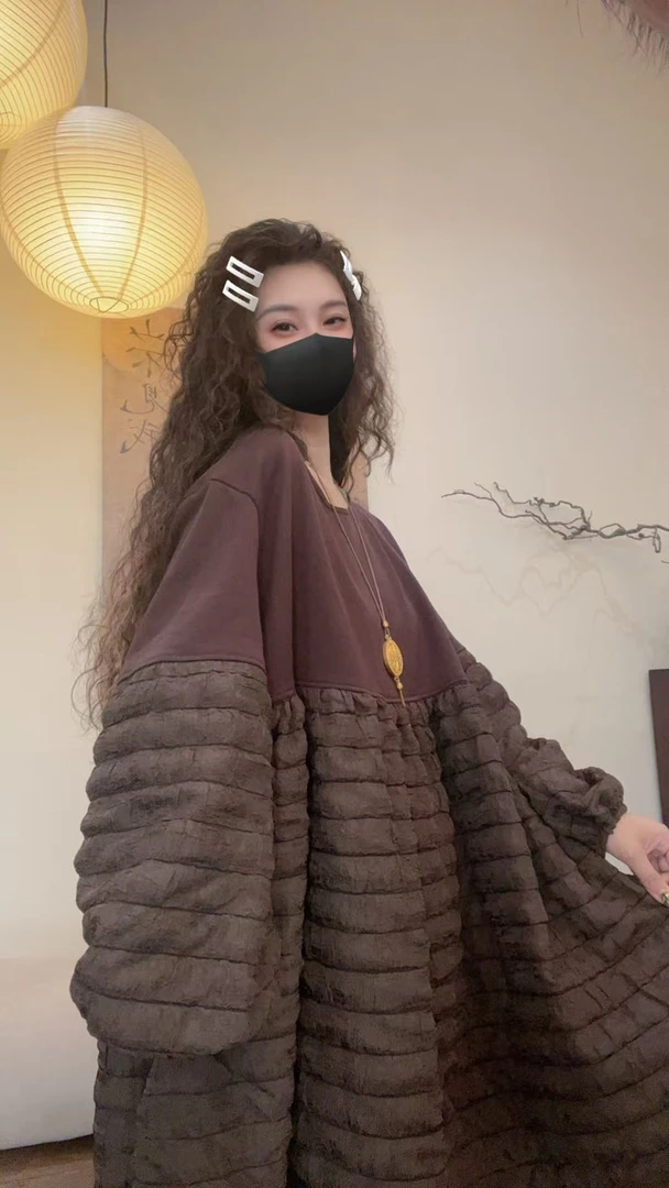 museguhui/木色古汇91849#休闲拼接气质时尚百搭秋款上衣