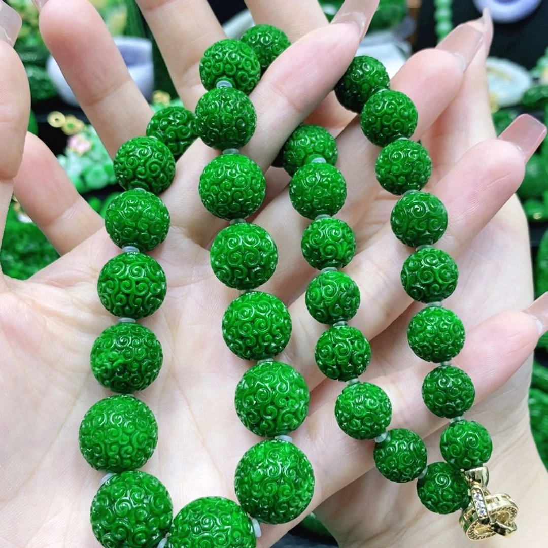 翡翠未镶嵌颈饰高品质珠链