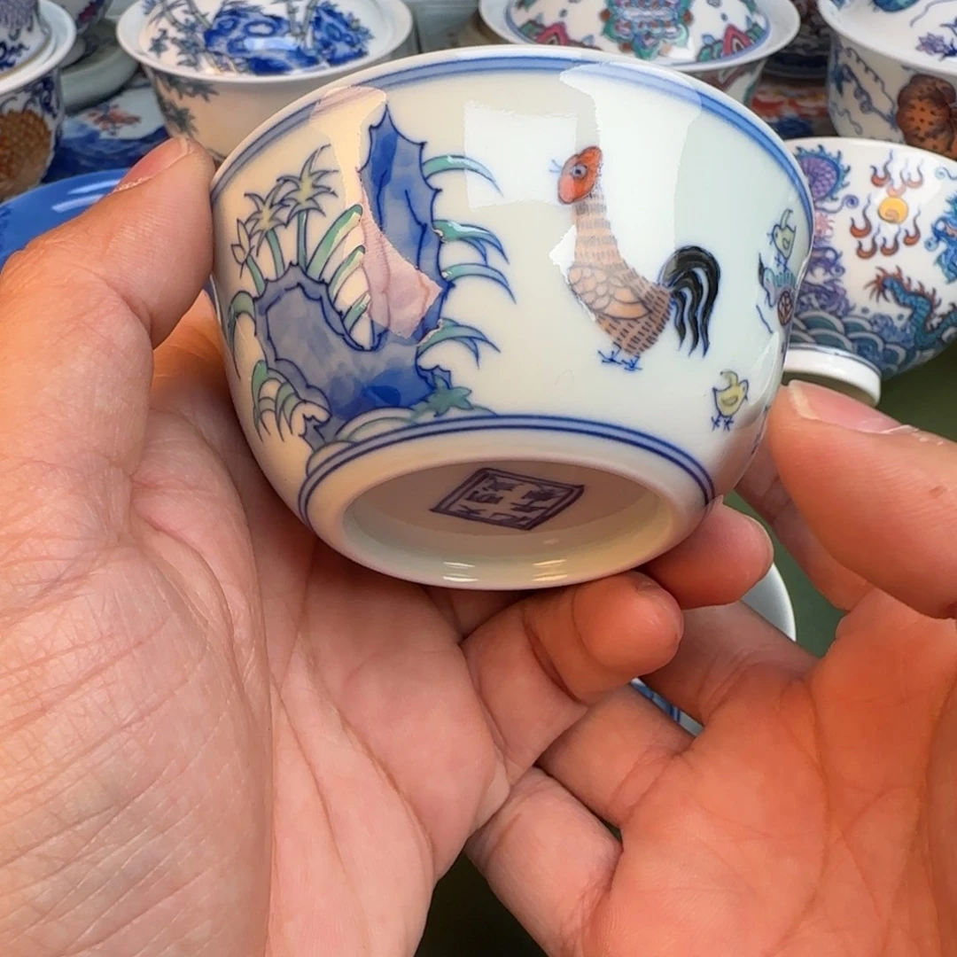 纯手工纯手绘茶具石头321