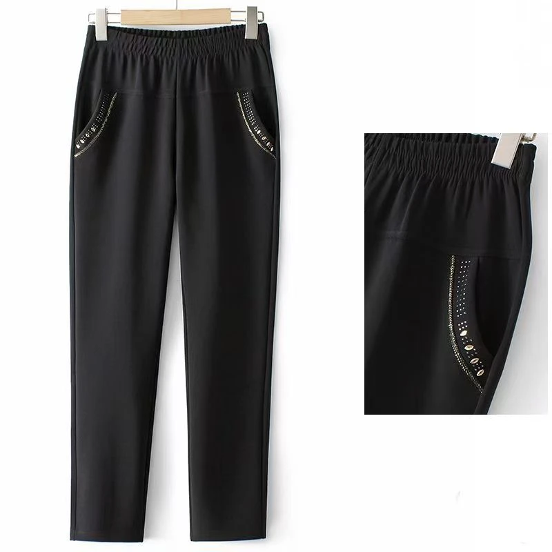 10735-中年妈妈裤子长裤中老年女裤宽松直闲裤老人裤【A37-3-4】