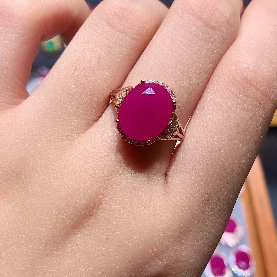 红宝石银S925镶嵌戒指