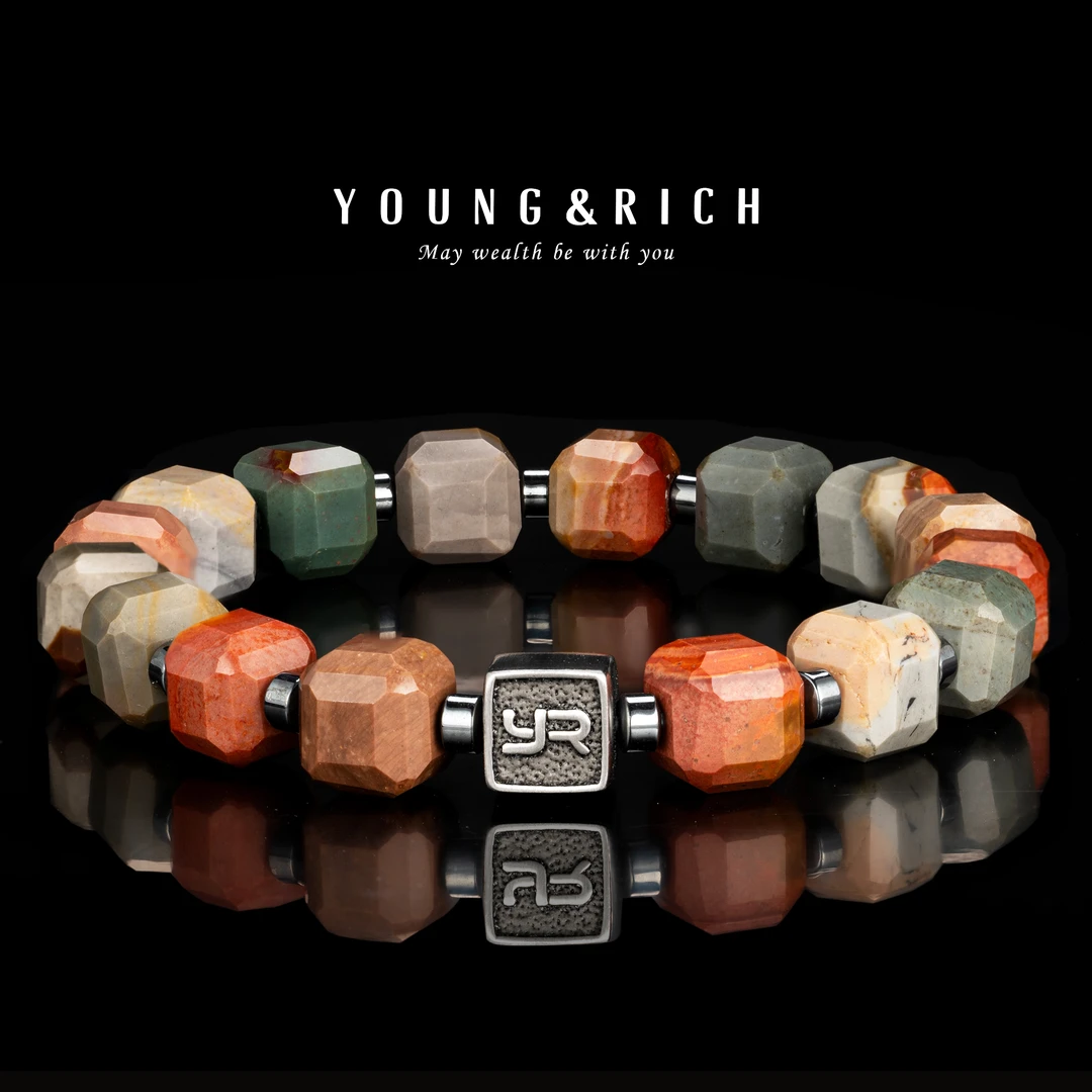 YOUNG&RICH 手链 小众风配饰个性原创男士风景石手串新年礼物