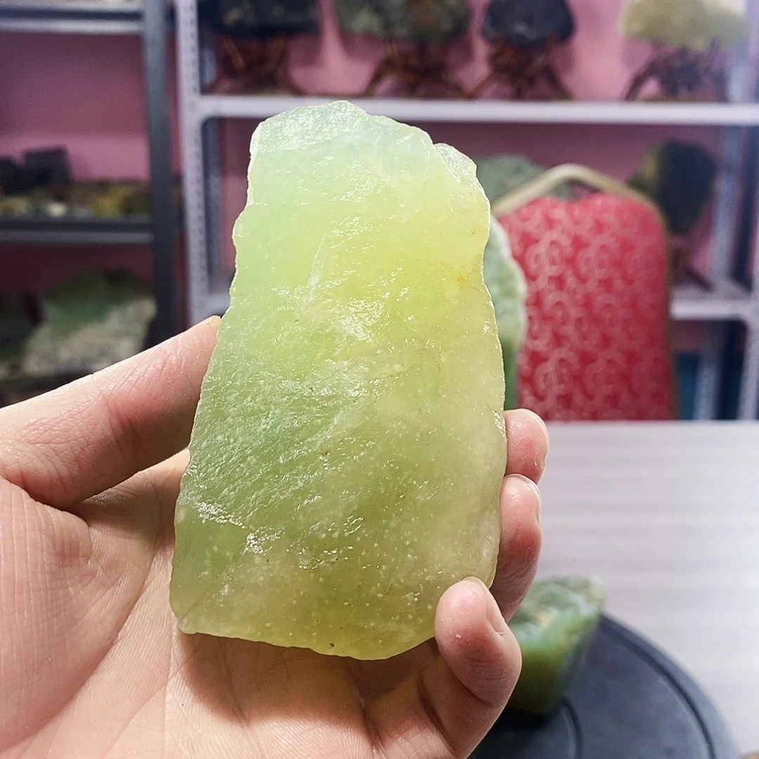 吉***月蛇纹石玉未镶嵌岫玉原石蛇纹石玉