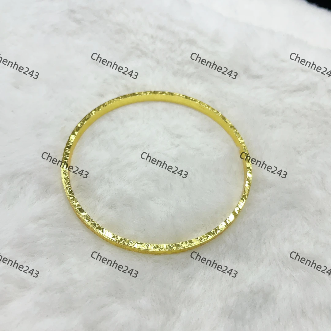 铜合金手镯 镀真金强保色古法碎碎冰冰手镯子高级百搭满天星手镯