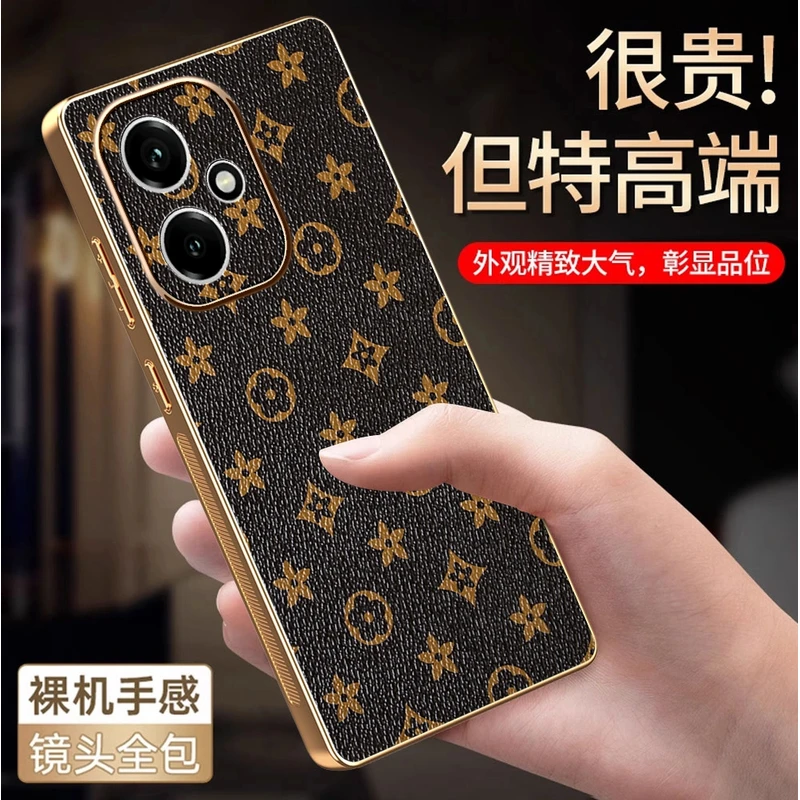 适用荣耀400手机壳荣耀400pro保护套honor男女高档素皮高级感防摔