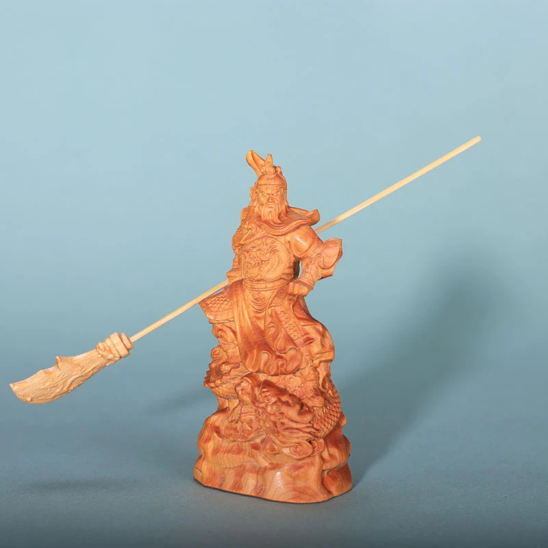 太行崖柏木雕御龙关公精品摆件客厅茶桌办公桌家居工艺装饰品送礼