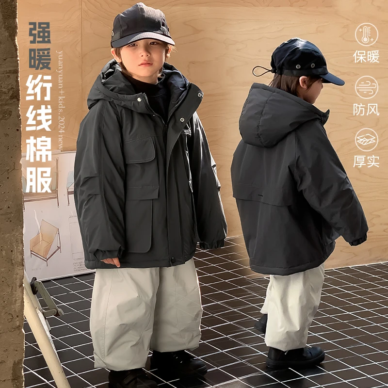 现货【高级感】源源家童装男童棉服儿童冬季外套2024连帽上衣冬2