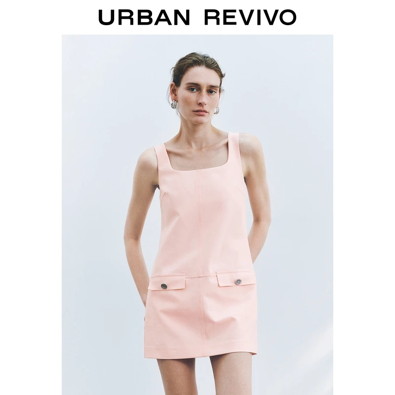 UR2025秋季新款女装休闲甜美多巴胺吊带连衣裙UWG750174