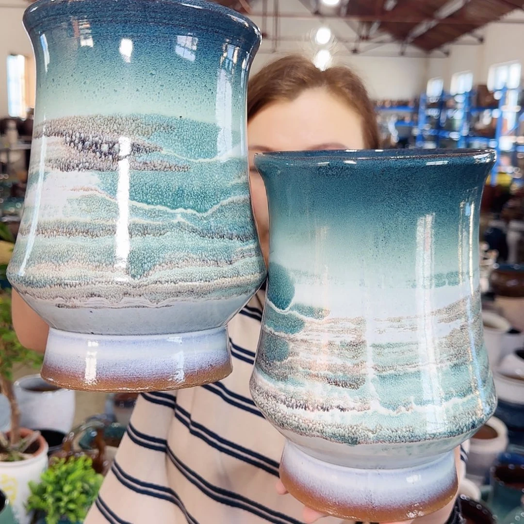 紫砂花盆高24口16