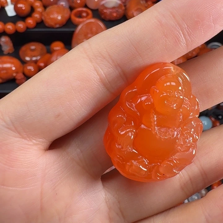 南红玛瑙未镶嵌弥勒佛