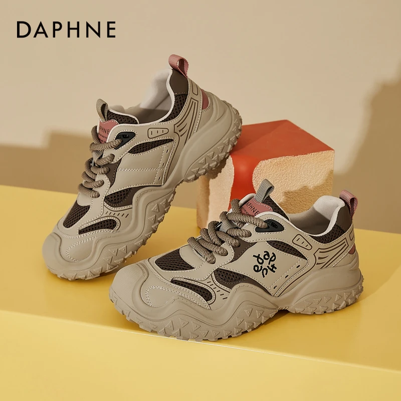 达芙妮丑萌登山鞋女老爹鞋新款春季运动厚底时尚休闲户外旅游女鞋