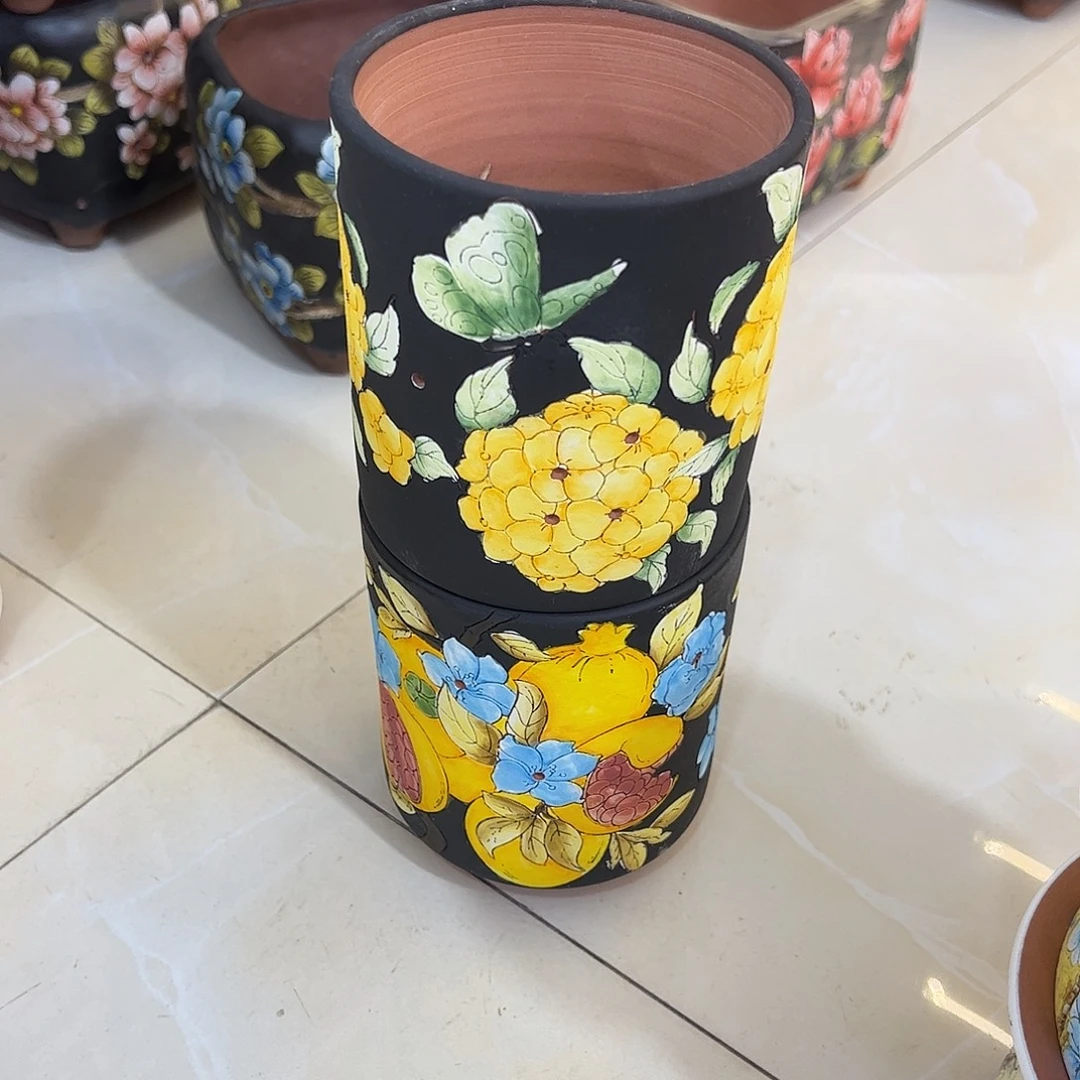 景德镇炫彩手绘口9.5高12.5