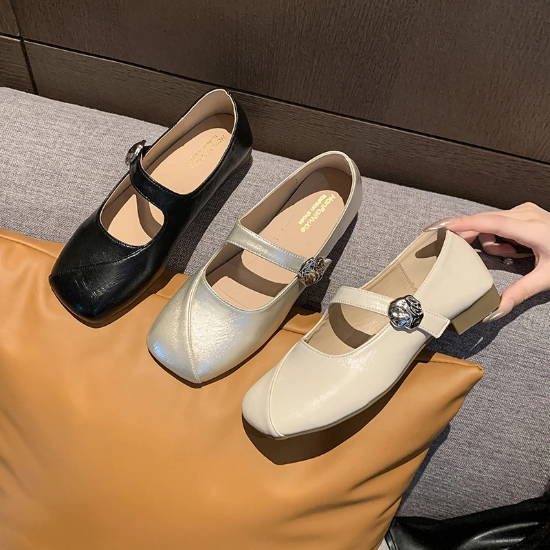 【品牌】法式玛丽珍鞋女2025夏季新款浅口单鞋一字扣带芭蕾舞鞋806