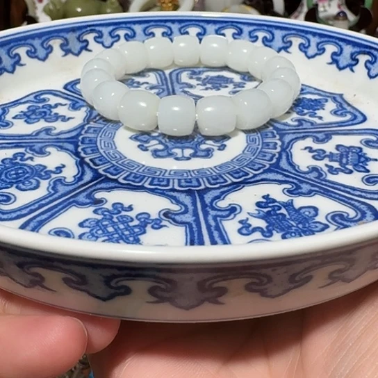 手工艺品琉璃庚****诞器物之美青花手绘