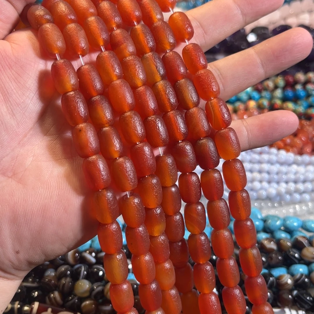 未镶嵌玛瑙/玉髓珠宝半成品橘皮玛瑙一条10x13mm