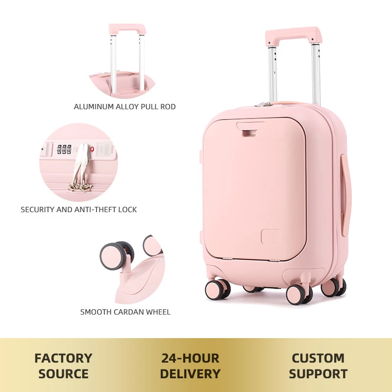 前开拉链电脑箱24全铝拉杆旅行箱小清新泡泡箱18寸登机箱20寸A898