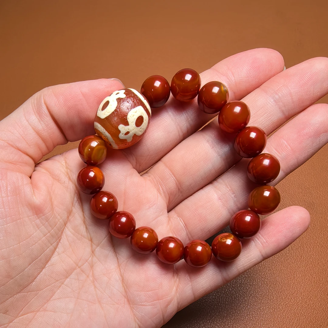 财神达洛手串高油包浆品质好玛瑙手串