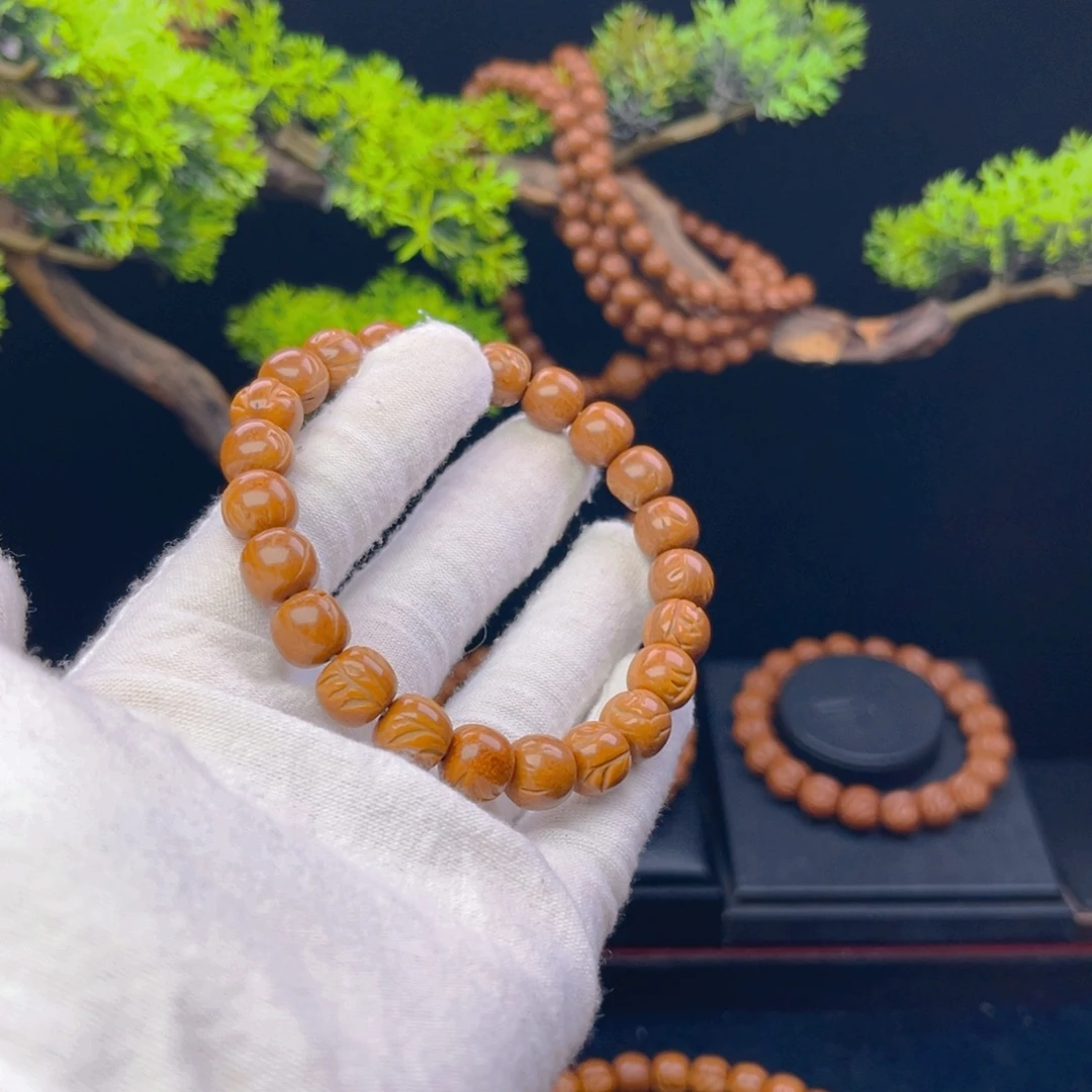 叶***子桃核吊坠野生桃核