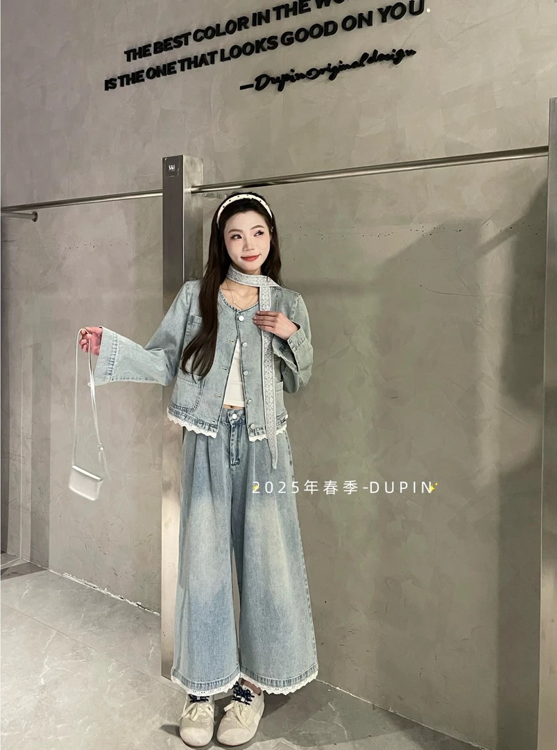 杭州新款原创牛仔套装女柔软洗水薄料高档洋气休闲两件套断码清货