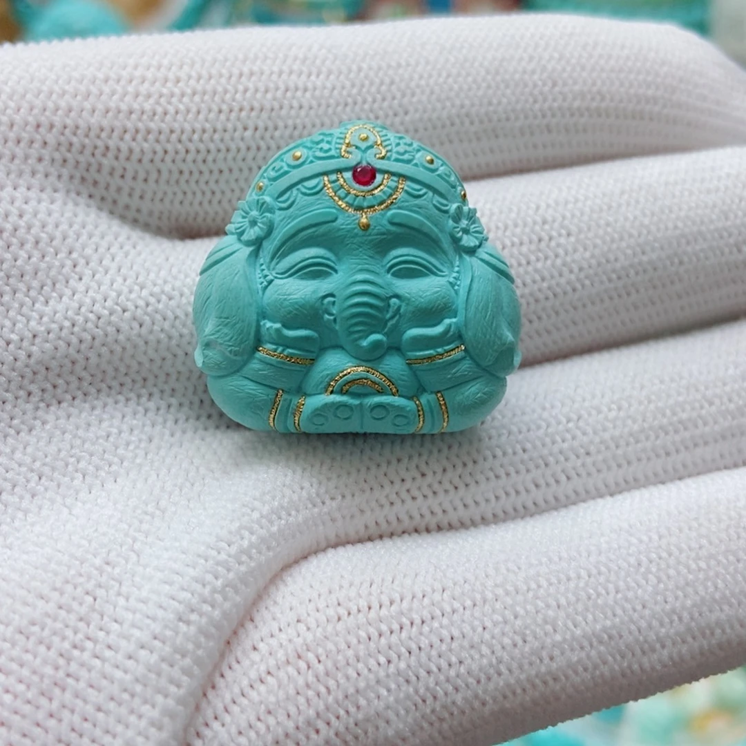 净***净未镶嵌绿松石象神