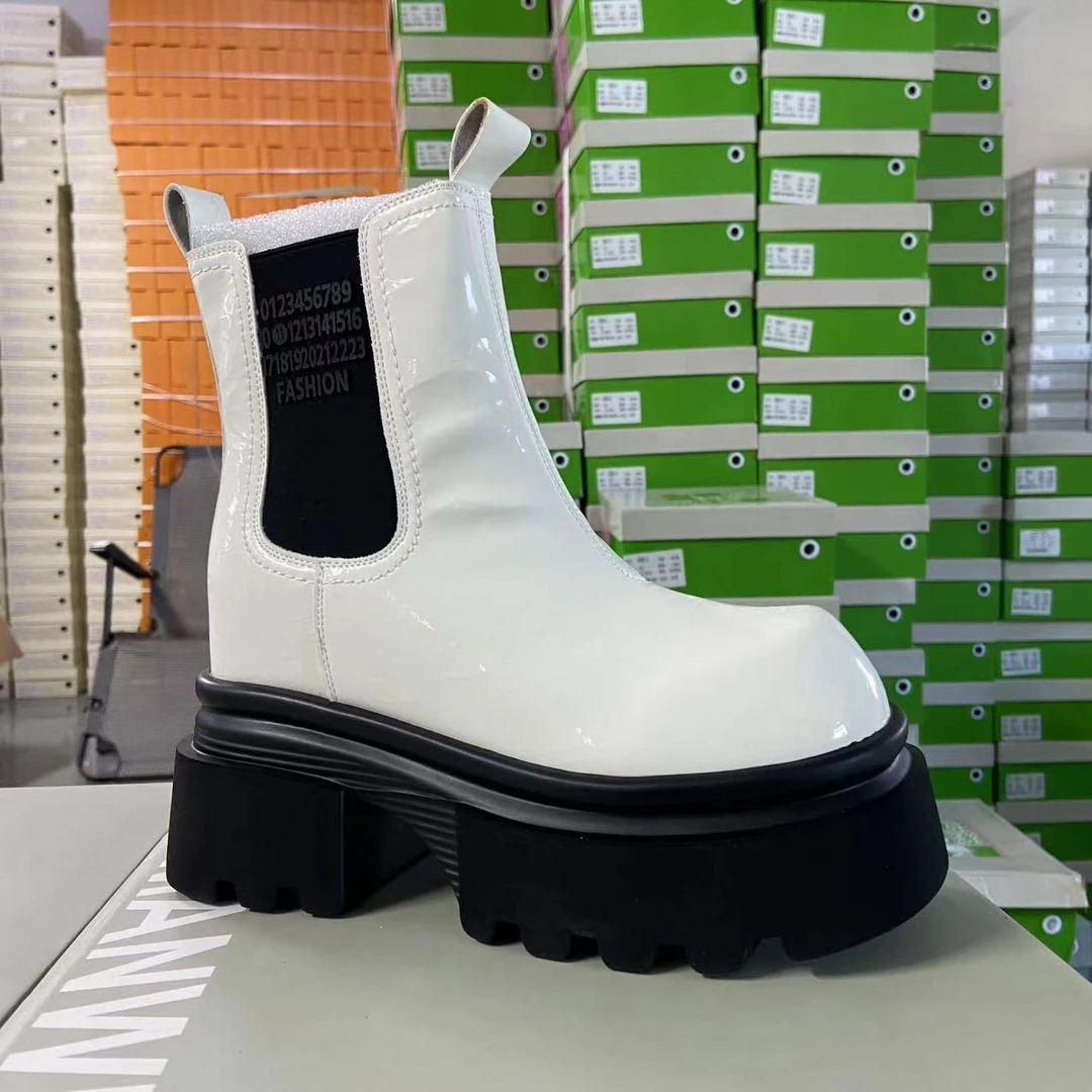 小个子公主松糕厚底显瘦显腿时尚潮短靴马丁靴增高骑士靴5025-9