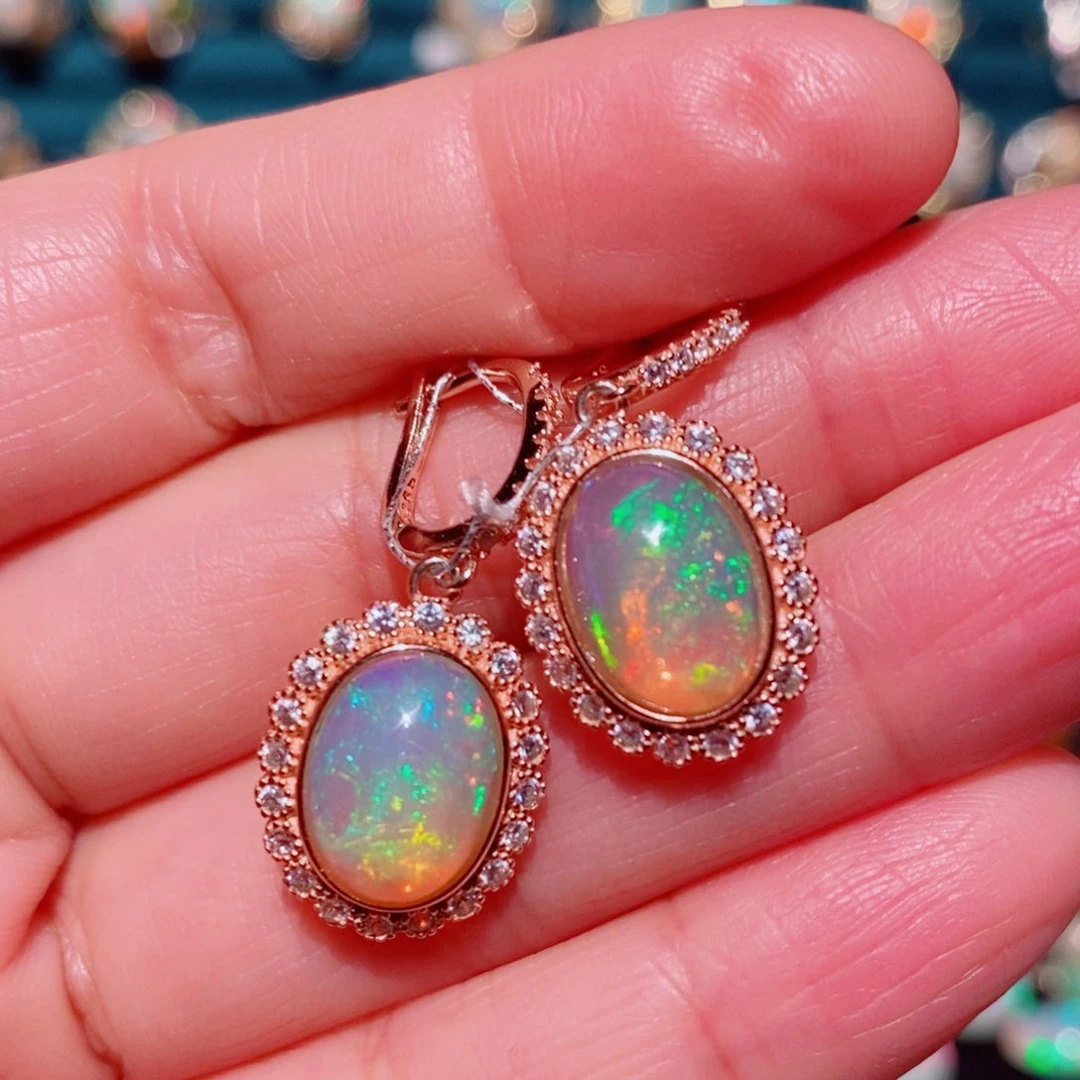 欧泊欧泊耳饰银S925镶嵌