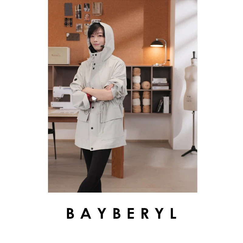 BAYBERYL老贝蒙姐*长抽绳连帽百搭休闲户外秋外套MF5G2801-9/20