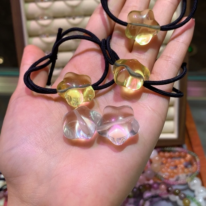 水晶珠宝半成品未镶嵌头绳一对